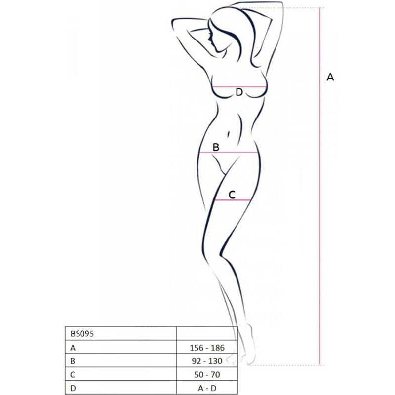 PASSION - BS095 RED BODYSTOCKING ONE SIZE - BLACK - 9