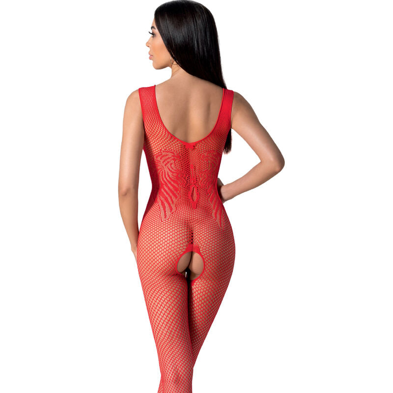 PASSION - BS098 WHITE BODYSTOCKING ONE SIZE - BLACK - 11