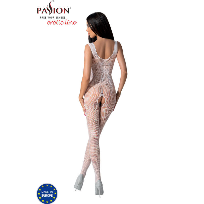 PASSION - BS098 WHITE BODYSTOCKING ONE SIZE - RED - 16