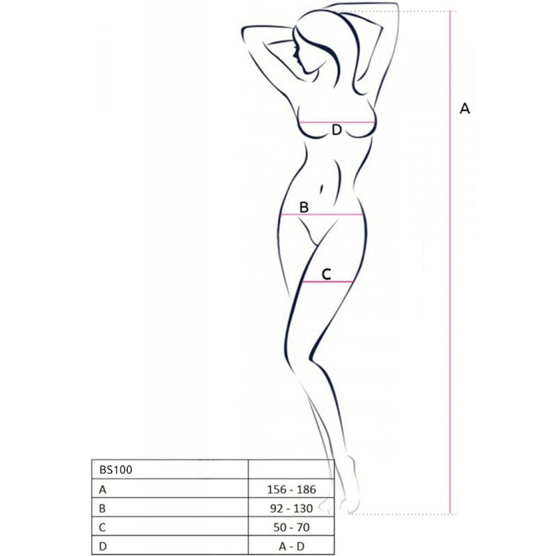 PASSION - BS100 BODYSTOCKING NOIR TAILLE UNICA