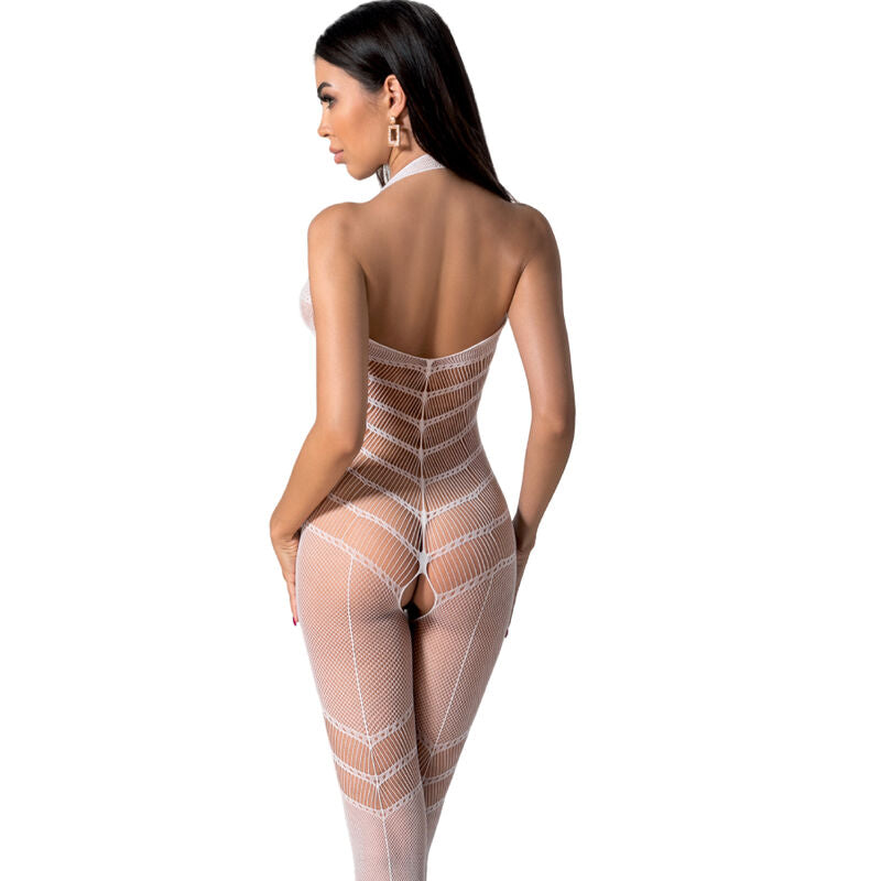 PASSION - BS100 WHITE BODYSTOCKING ONE SIZE - RED - 15
