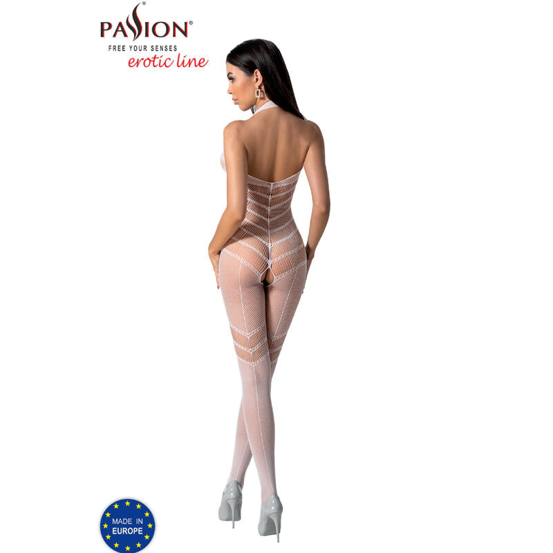 PASSION - BS100 WHITE BODYSTOCKING ONE SIZE - RED - 16