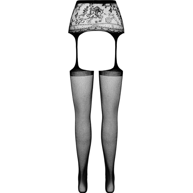 PASSION - S028 WHITE STOCKINGS WITH GARTER ONE SIZE - 2