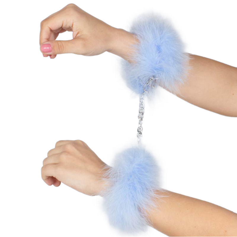 SECRETPLAY - BLUE LIGHT MARABOU HANDCUFFS - 4