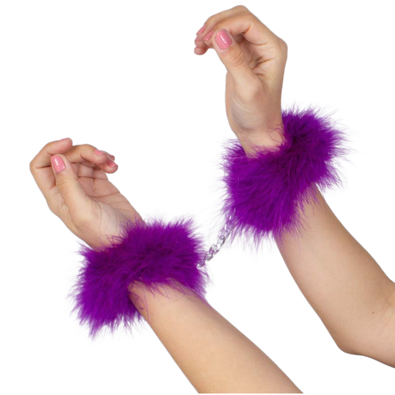 SECRETPLAY - PURPLE MARABOU HANDCUFFS - 4