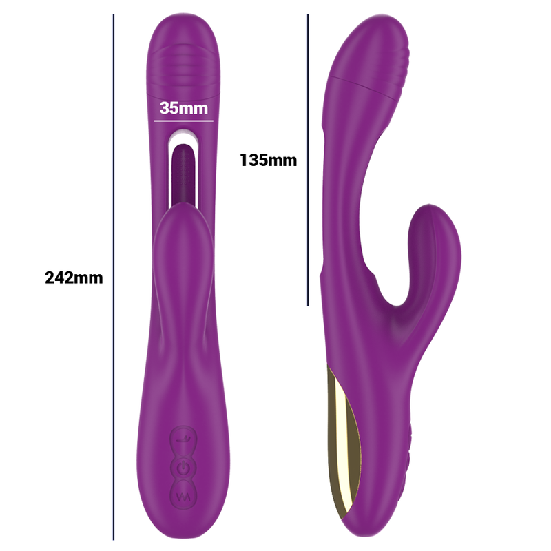 INTENSE - APOLO RECHARGEABLE MULTIFUNCTION VIBRATOR 7 VIBRATIONS WITH SWINGING MOTION PURPLE - 6