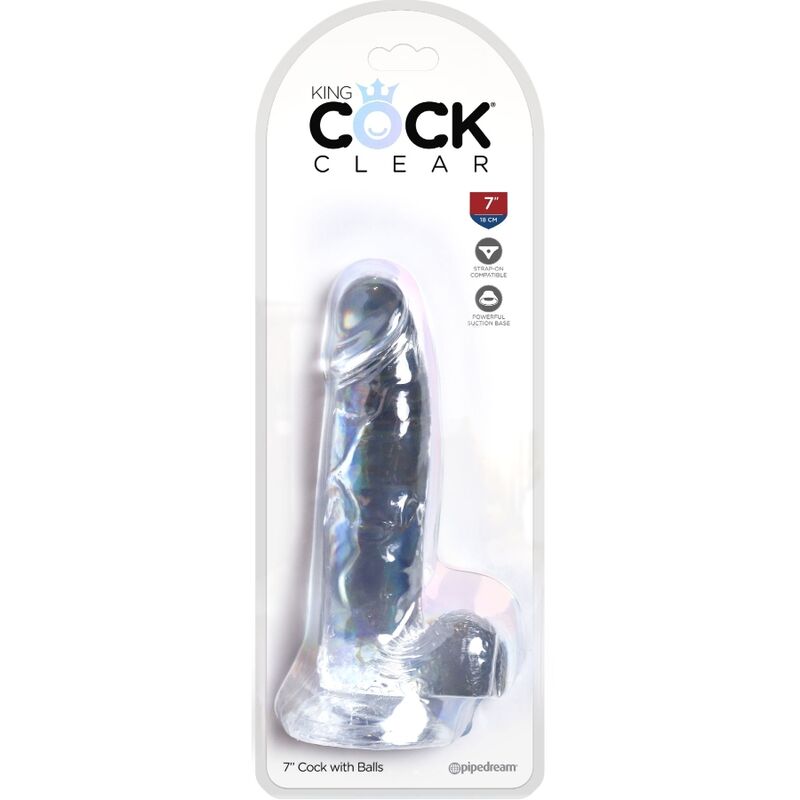 KING COCK - CLEAR REALISTIC PENIS WITH BALLS 15.2 CM TRANSPARENT - 5