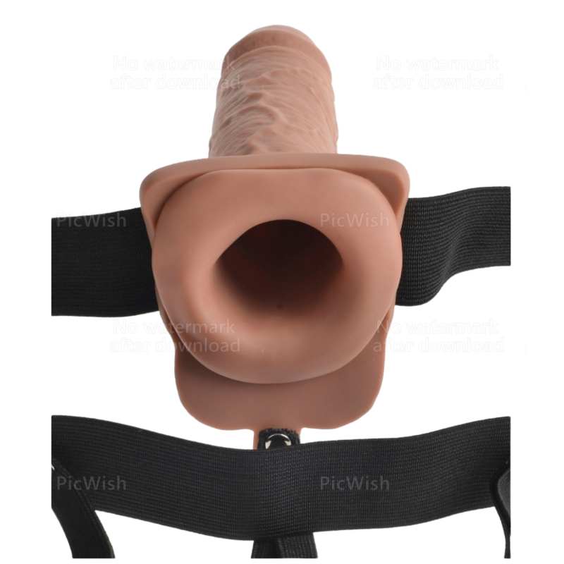 FETISH FANTASY SERIES - ADJUSTABLE HARNESS REALISTIC PENIS WITH BALLS RECHARGEABLE AND VIBRATOR 17.8 CM - 4