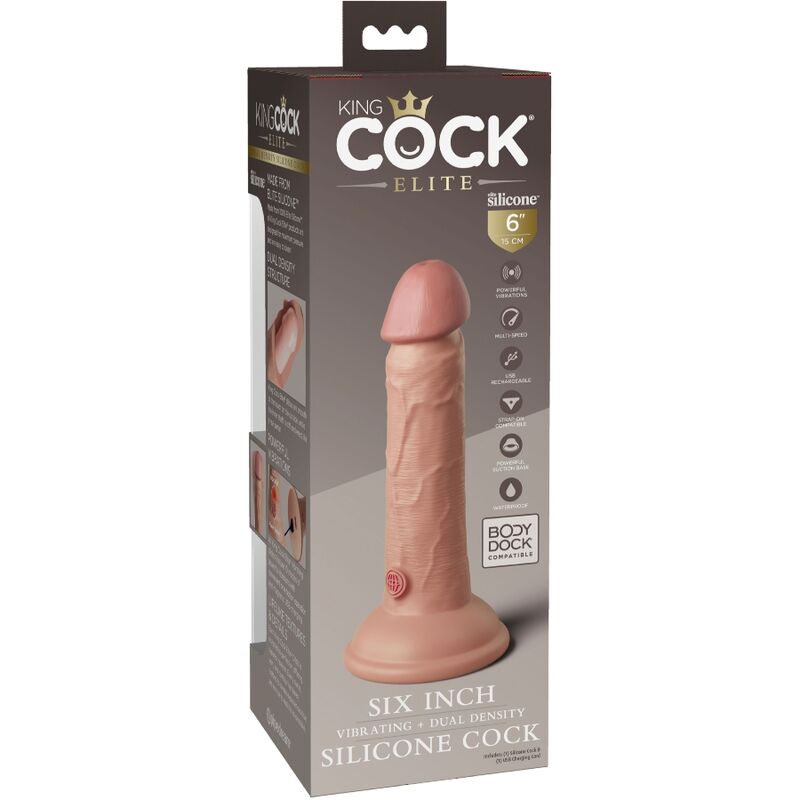 KING COCK - ELITE REALISTIC DILDO VIBRATING & SILICONE 15.2 CM - 7