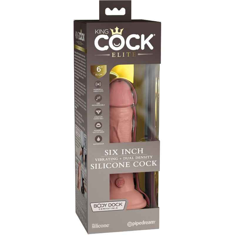 KING COCK - ELITE REALISTIC DILDO VIBRATING & SILICONE 15.2 CM - 6