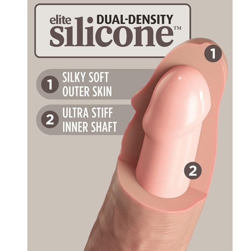 KING COCK - ELITE REALISTIC DILDO VIBRATING & SILICONE 15.2 CM - 2