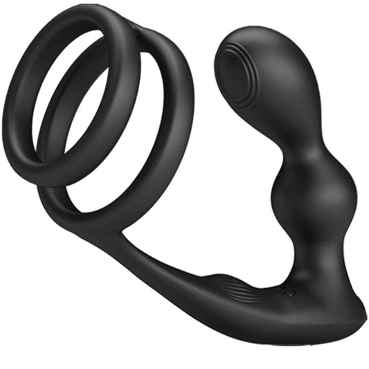 PRETTY LOVE - MARSHALL PENIS RING WITH VIBRATORY ANAL PLUG WITH REMOTE CONTROL - 1