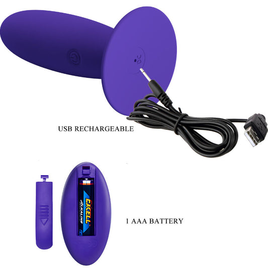 PRETTY LOVE - YOUTH PLUG ANAL VIBRATOR REMOTE CONTROL VIOLET - 1