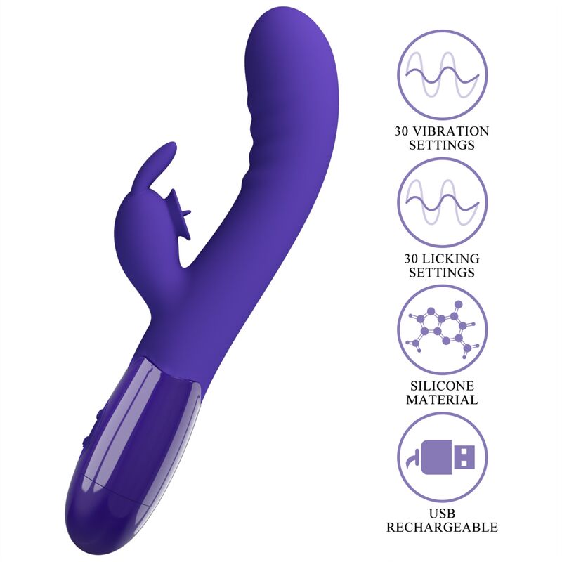 PRETTY LOVE - CERBERUS YOUTH VIOLET RABBIT VIBRATOR - 8