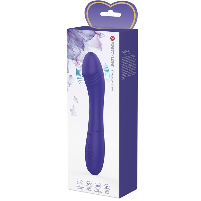PRETTY LOVE - ELEMENTAL YOUTH VIOLET VIBRATOR DILDO - 4