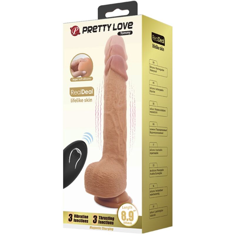 PRETTY LOVE - TOMMY REALISTIC DILDO VIBRATOR 22.5 CM - 7