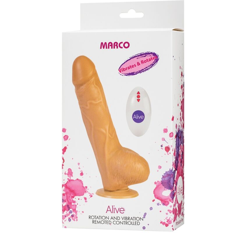 ALIVE - DILDO MARCO REALISTIC VIBRATORE E ROTATORE TELECOMANDO DEL PENE 19 CM