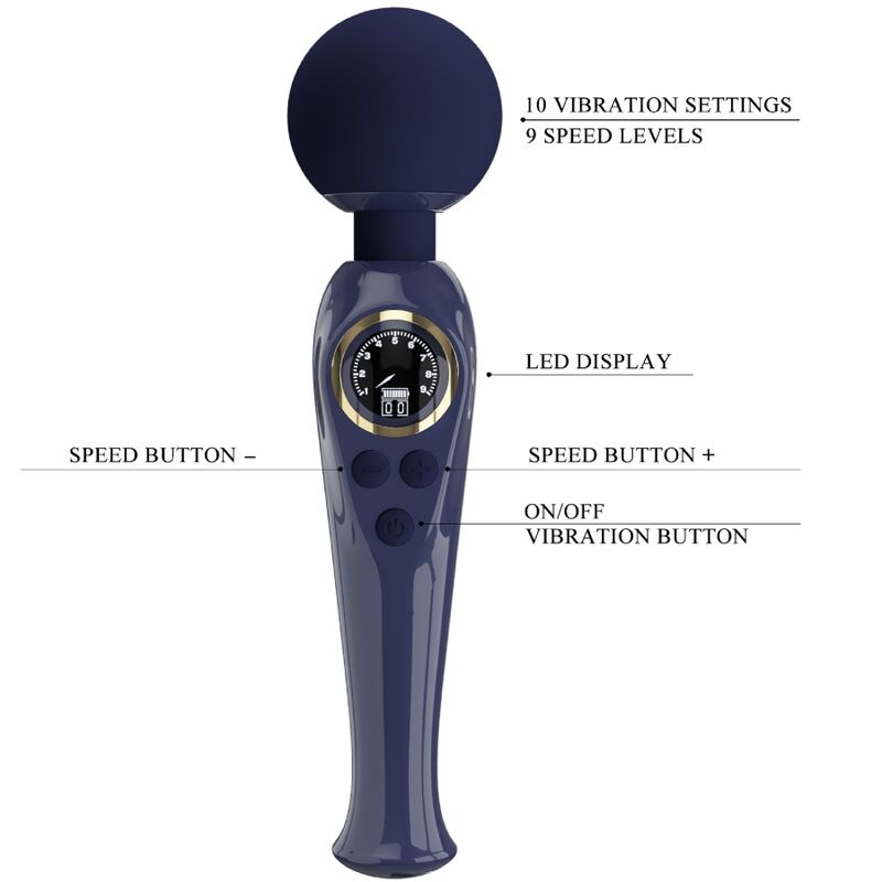 PRETTY LOVE - SKYLER VIBRATOR WAND BLUE - 7