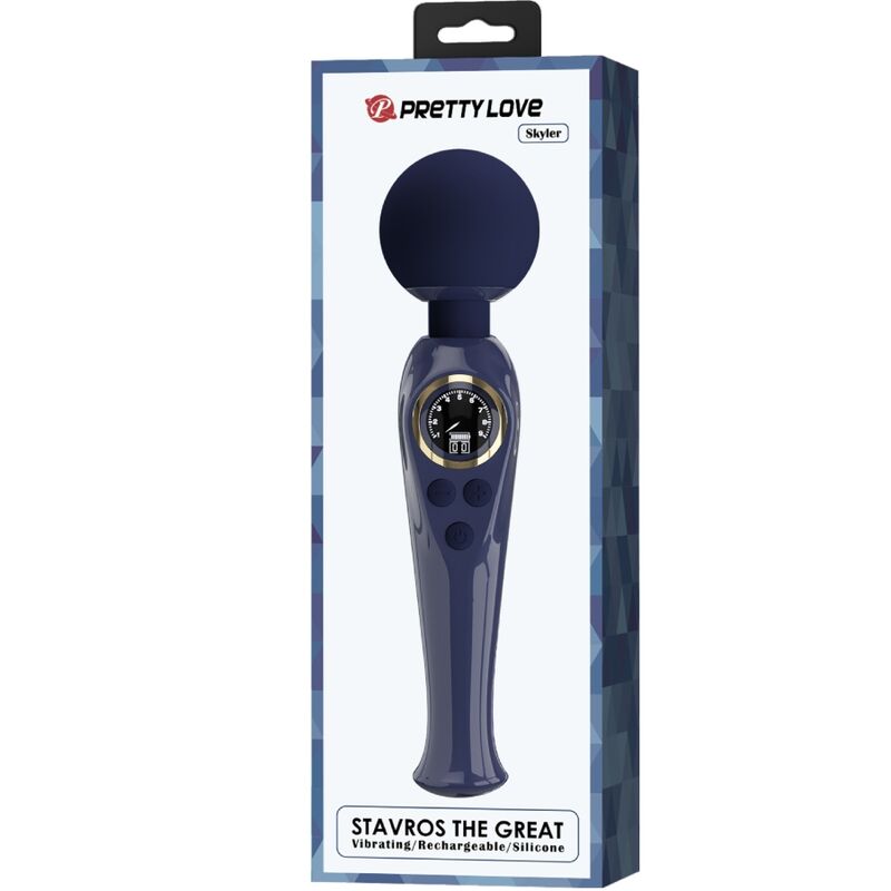 PRETTY LOVE - SKYLER VIBRATOR WAND BLUE - 8