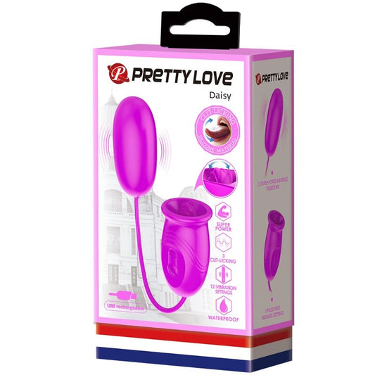 PRETTY LOVE - DAISY DUAL EGG RECHARGEABLE VIBRATOR PURPLE - 1