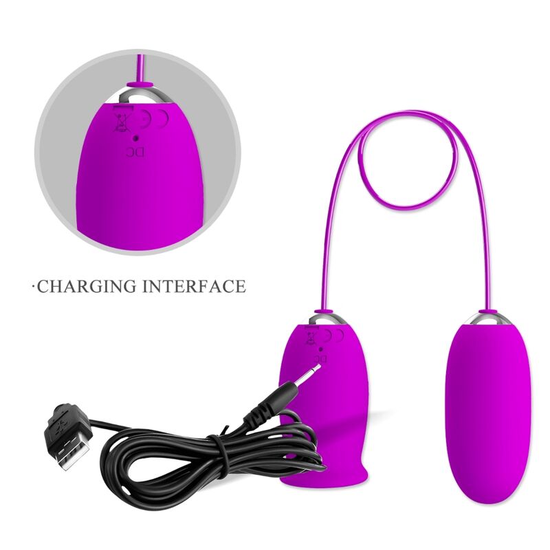 PRETTY LOVE - DAISY DUAL EGG RECHARGEABLE VIBRATOR PURPLE - 9