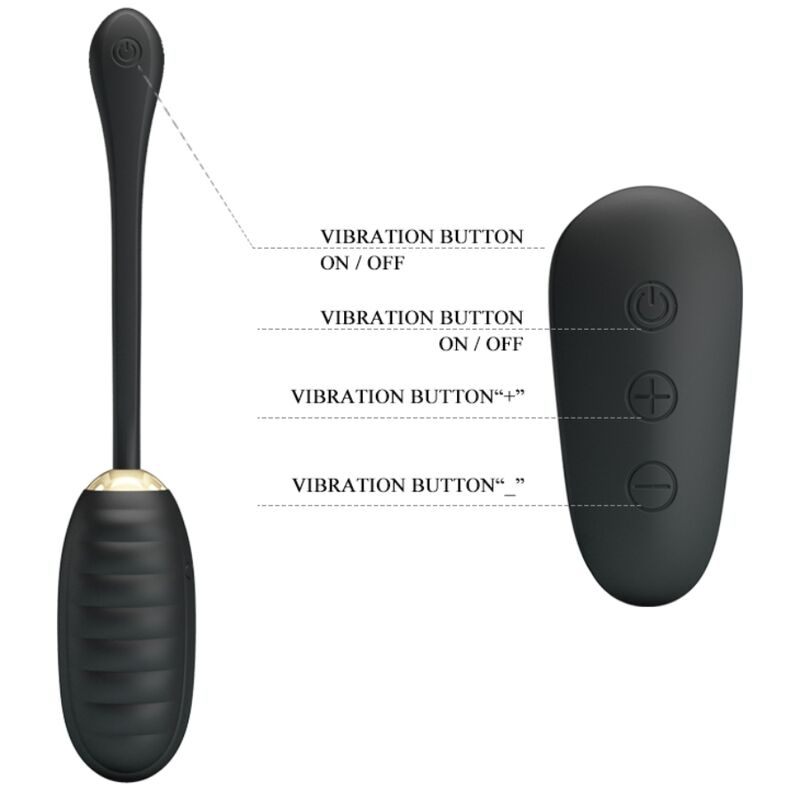 PRETTY LOVE - DOREEN LUXURY RECHARGEABLE VIBRATING EGG BLACK REMOTE CONTROL - 9