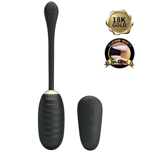 PRETTY LOVE - ŒUF VIBRANT RECHARGEABLE DE LUXE DOREEN NOIR TÉLÉCOMMANDE