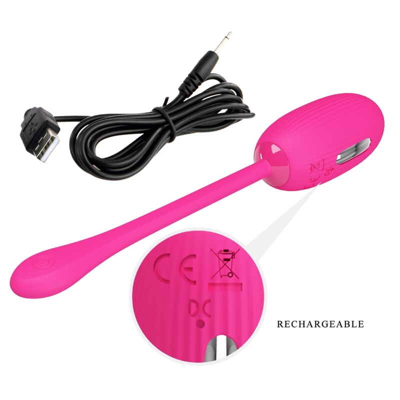 PRETTY LOVE - DOREEN RECHARGEABLE VIBRATING EGG MAGENTA REMOTE CONTROL - 4