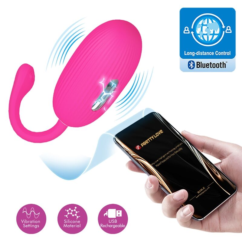 PRETTY LOVE - DOREEN RECHARGEABLE VIBRATING EGG MAGENTA REMOTE CONTROL - 12