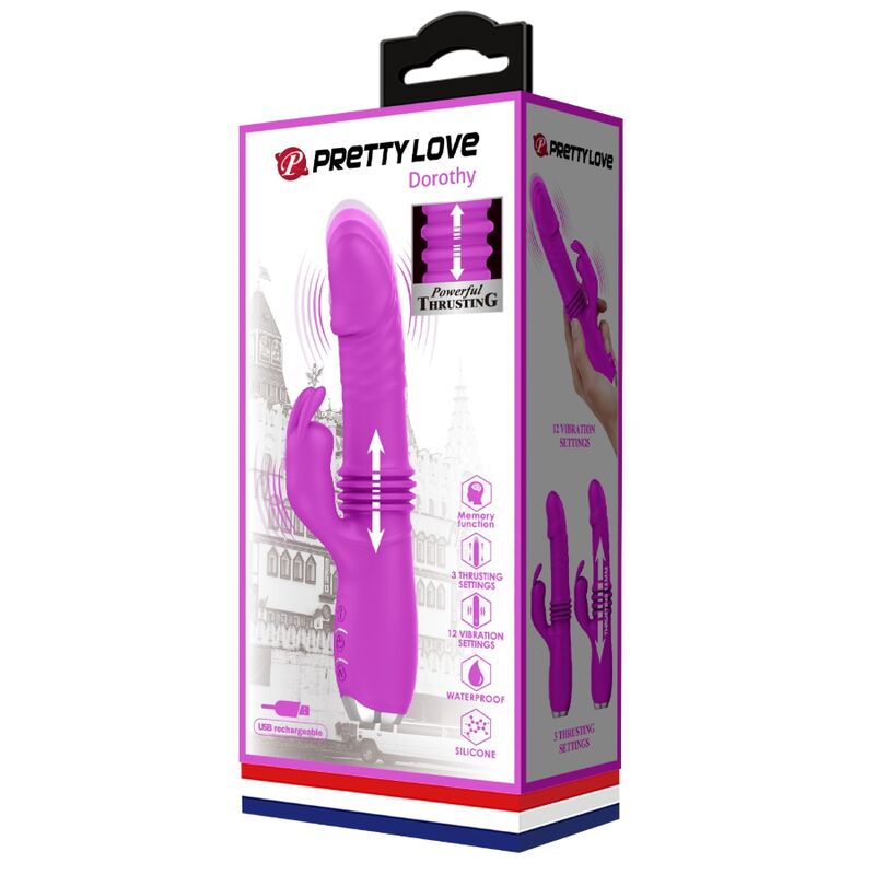 PRETTY LOVE - DOROTHY PURPLE RECHARGEABLE RABBIT VIBRATOR - 2