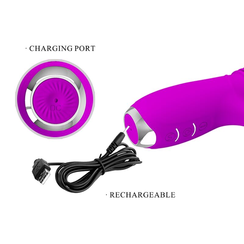 PRETTY LOVE - DOROTHY PURPLE RECHARGEABLE RABBIT VIBRATOR - 10