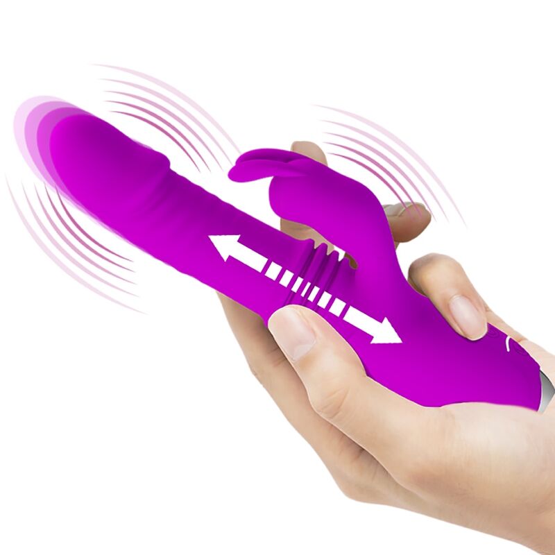 PRETTY LOVE - DOROTHY PURPLE RECHARGEABLE RABBIT VIBRATOR - 12