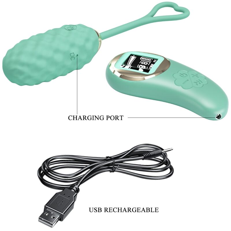 PRETTY LOVE - VIVIAN GREEN REMOTE CONTROL VIBRATING EGG - 8