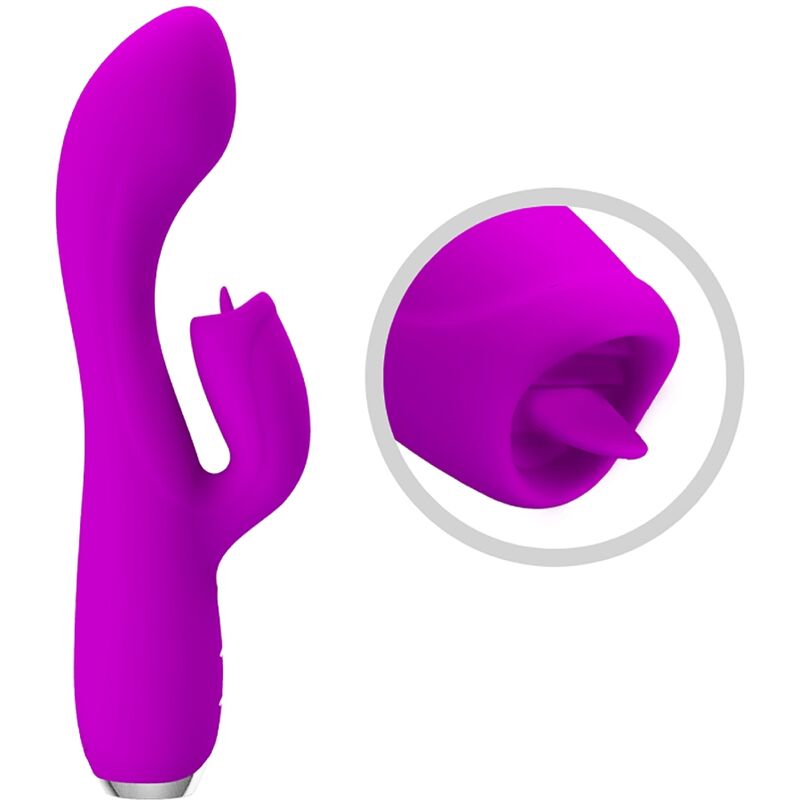 PRETTY LOVE - GLORIA RECHARGEABLE RABBIT VIBRATOR-WATERPROOF PURPLE - 7