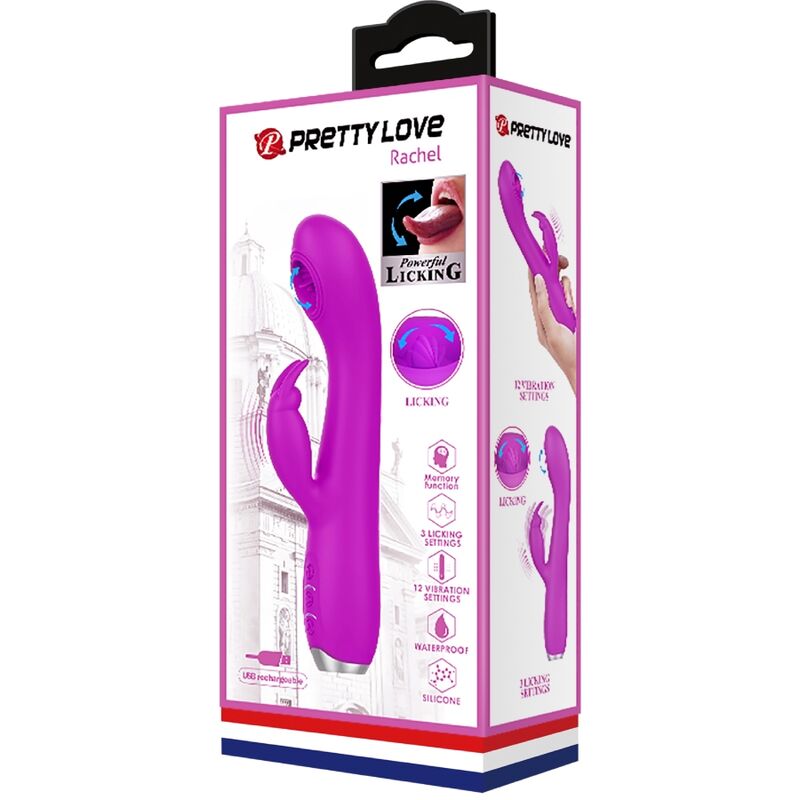 PRETTY LOVE - RACHEL RECHARGEABLE VIBRATOR WITH STIMULATING WAVES PURPLE - 5