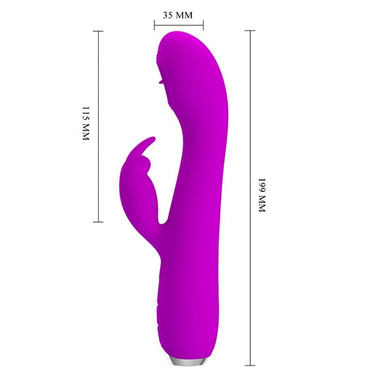 PRETTY LOVE - VIBRATEUR RECHARGEABLE RACHEL AVEC SUCCION VIOLET