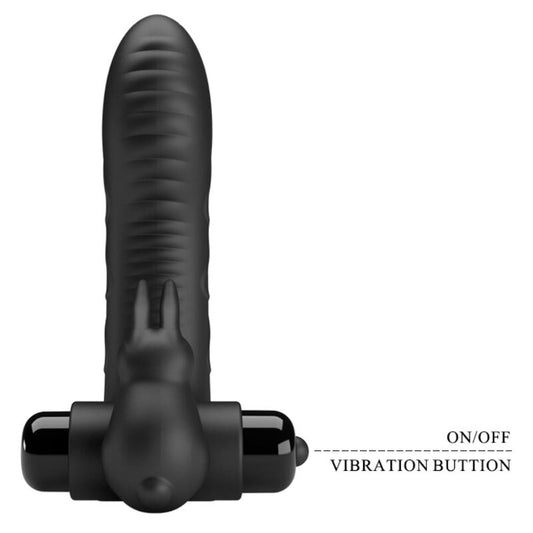 PRETTY LOVE - VIBRATEUR VANCE BLACK RABBIT AVEC COUVERTURE POUR DOIGTS