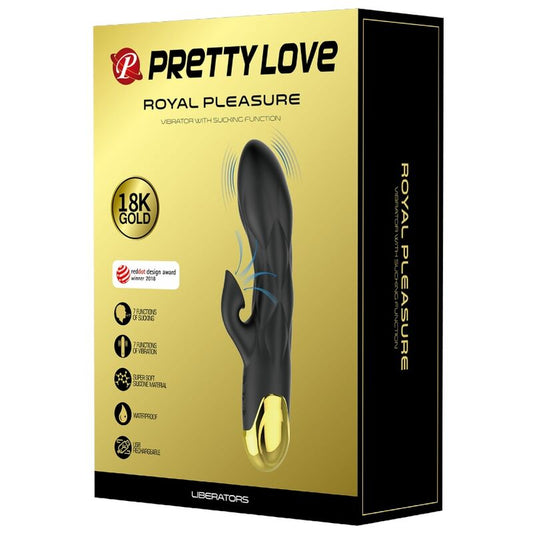 PRETTY LOVE - BLACK RECHARGEABLE GOLD PLATED LUXURY VIBRATOR - 1