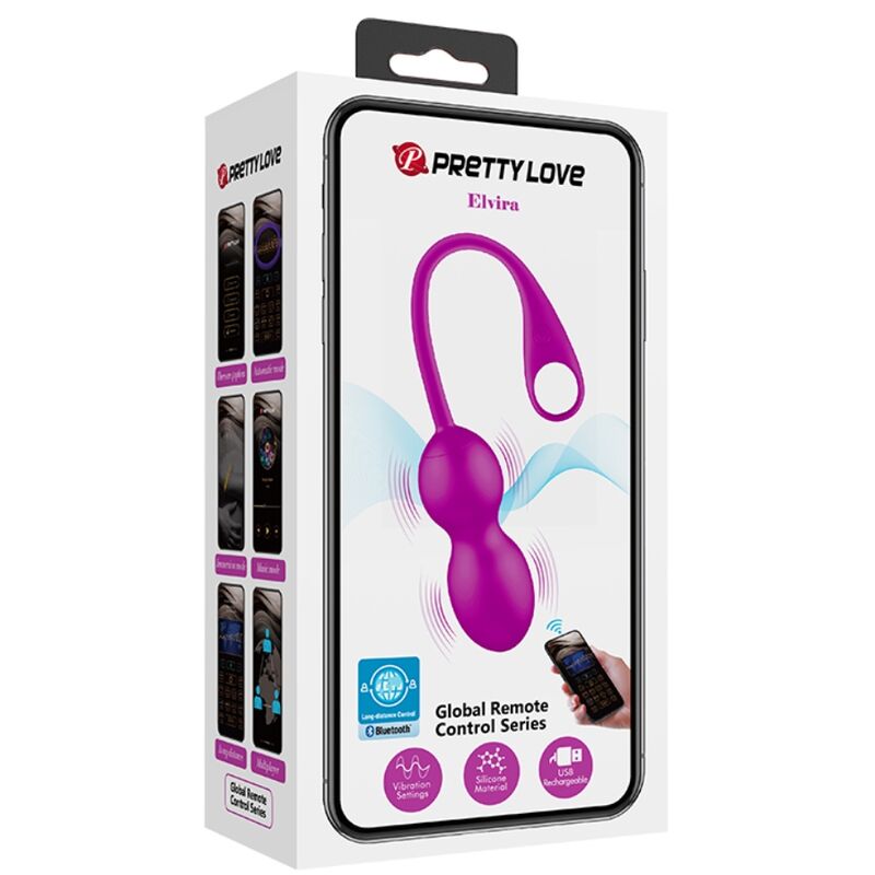PRETTY LOVE - Boules vibrantes rechargeables ELVIRA violettes