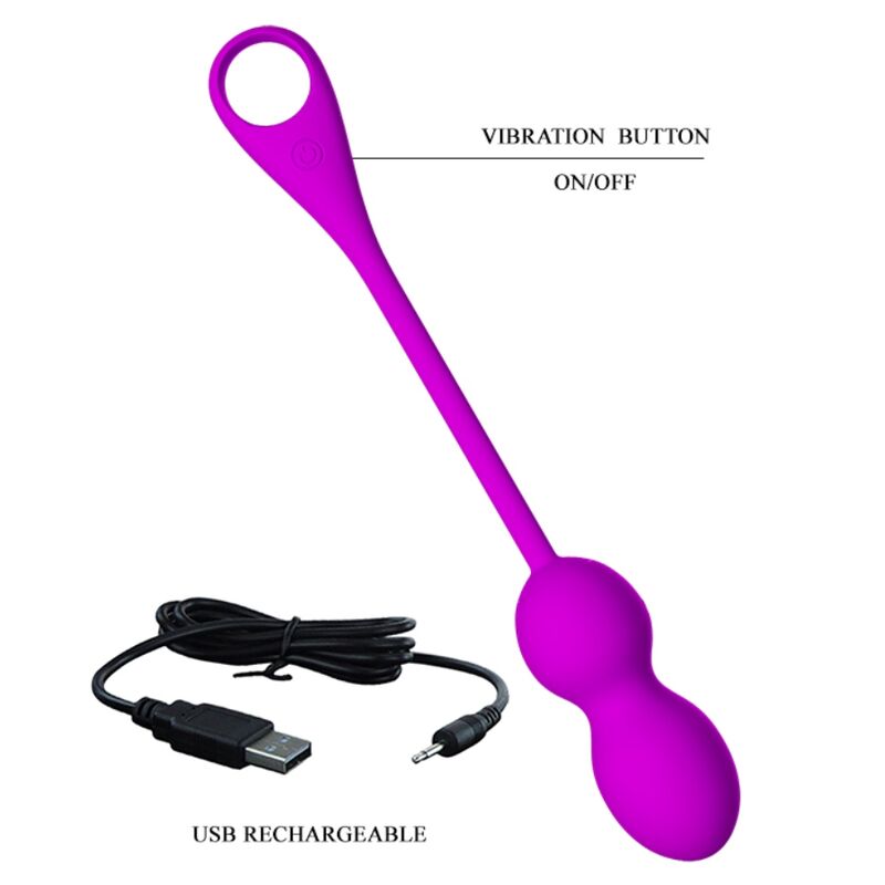 PRETTY LOVE - Boules vibrantes rechargeables ELVIRA violettes