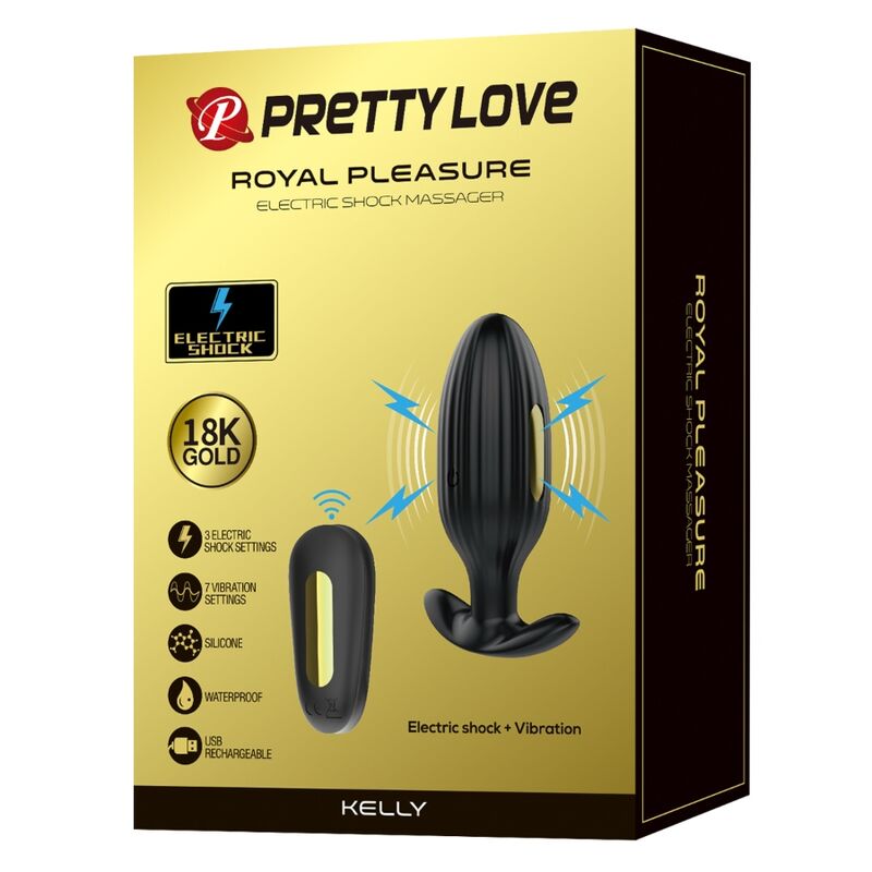 PRETTY LOVE - KELLY PLUG ANAL RECHARGEABLE VIBRATOR BLACK - 2