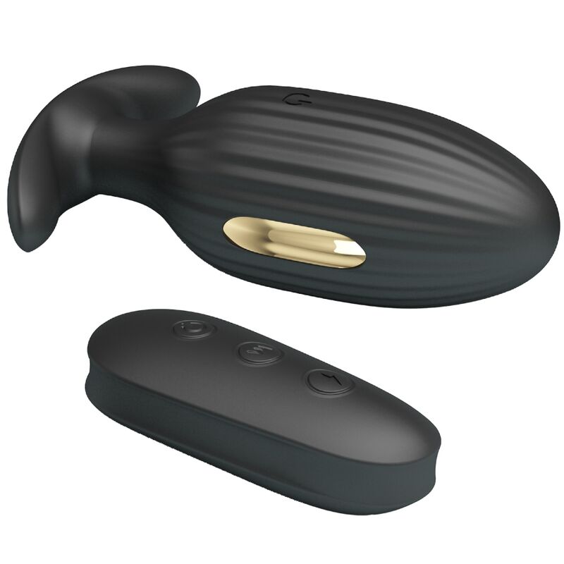 PRETTY LOVE - KELLY PLUG ANAL RECHARGEABLE VIBRATOR BLACK - 4