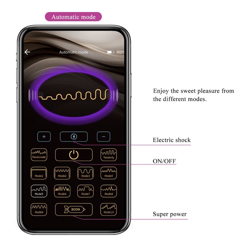 PRETTY LOVE - JEFFERSON APP CONTROLLED ANAL PLUG BLACK - 11