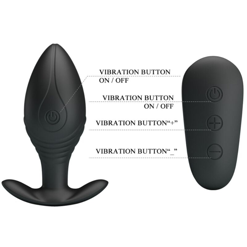 PRETTY LOVE - REGINA ANAL PLUG RECHARGEABLE VIBRATOR BLACK - 11