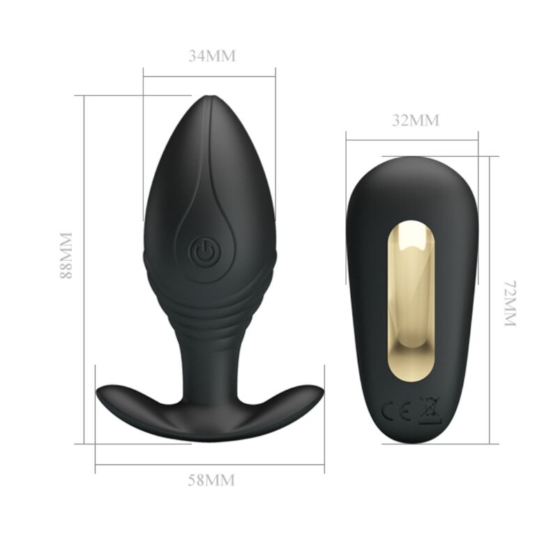 PRETTY LOVE - REGINA ANAL PLUG RECHARGEABLE VIBRATOR BLACK - 4