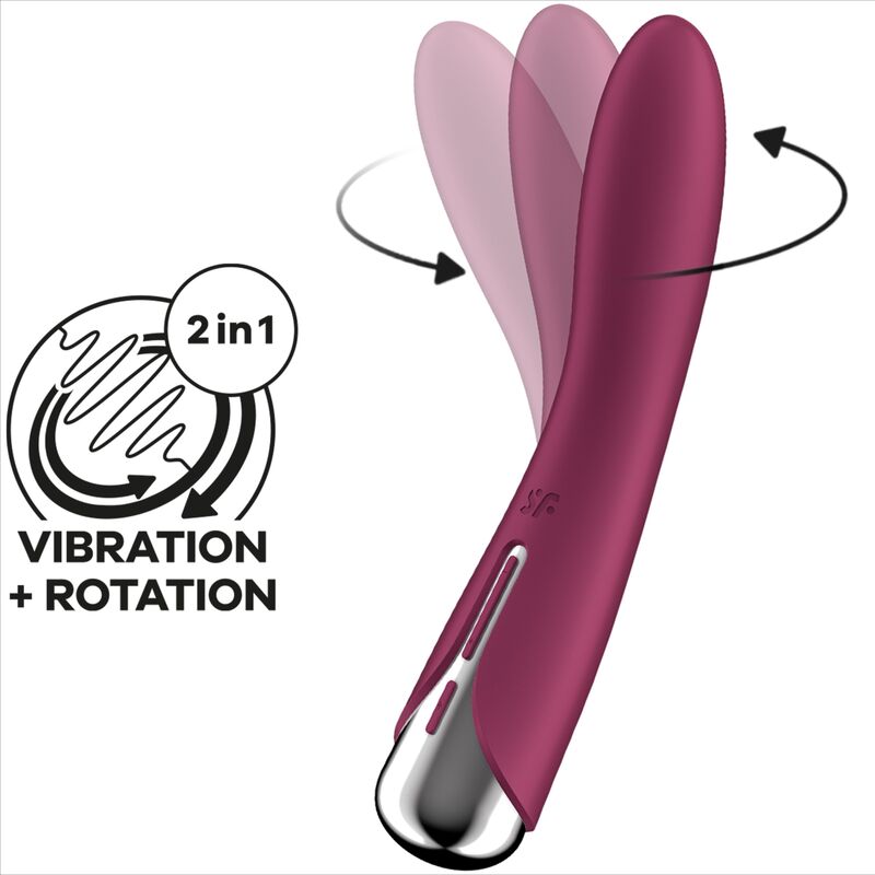 SATISFYER - SPINNING VIBE 1 G-SPOT BLUE ROTATOR VIBRATOR - RED - 7