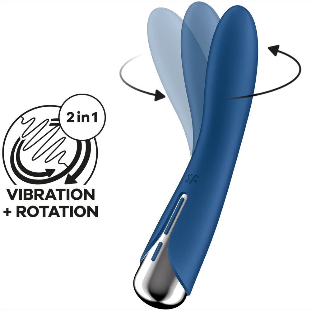 SATISFYER - SPINNING VIBE 1 G-SPOT BLUE ROTATOR VIBRATOR - BEIGE - 15