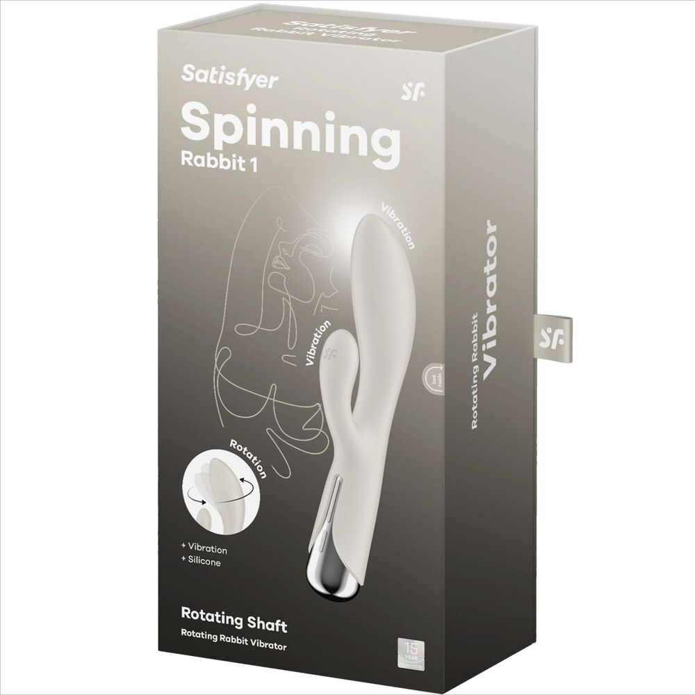 SATISFYER - SPINNING RABBIT 1 CLITORIS AND G-SPOT STIMULATION BLUE - BEIGE - 14