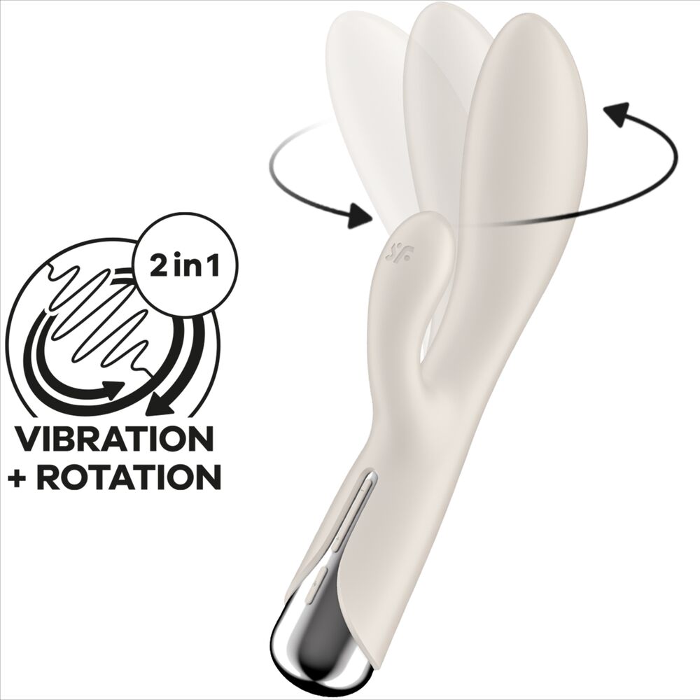 SATISFYER - SPINNING RABBIT 1 CLITORIS AND G-SPOT STIMULATION BLUE - BEIGE - 13