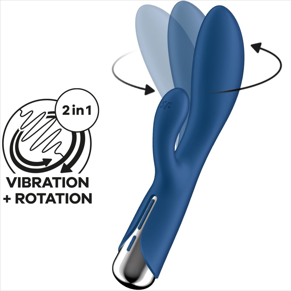 SATISFYER - SPINNING RABBIT 1 CLITORIS AND G-SPOT STIMULATION BLUE - BEIGE - 20